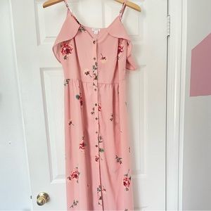 target xhilaration pink floral maxi dress (S)